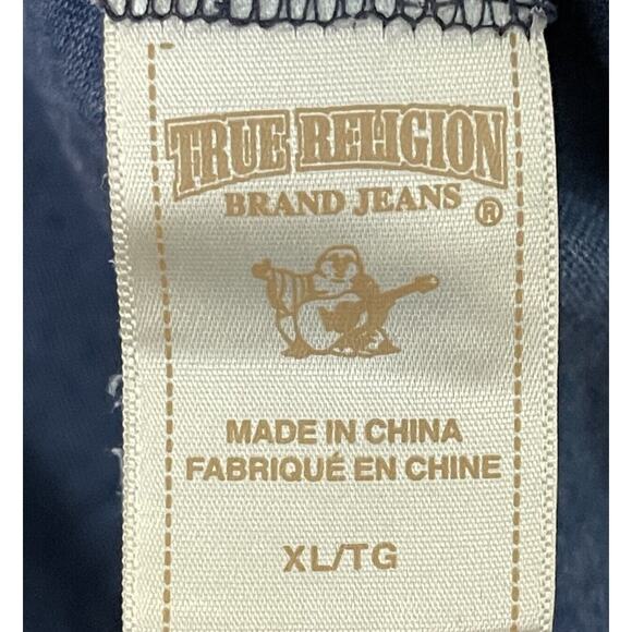 True Religion Henley Shirt Mens XL Blue Long Sleeve Pocket Long Sleeve - Picture 10 of 13